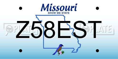 Z58EST Missouri License Plate