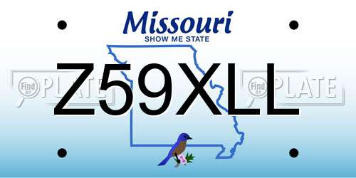 Z59XLL Missouri License Plate