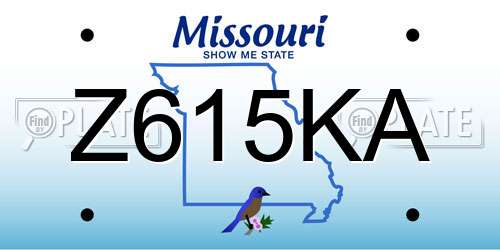 Z615KA Missouri License Plate