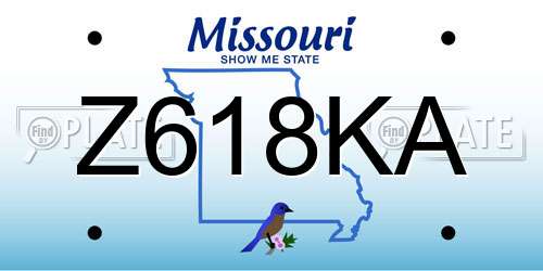 Z618KA Missouri License Plate