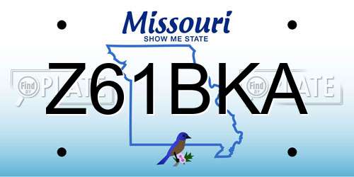Z61BKA Missouri License Plate