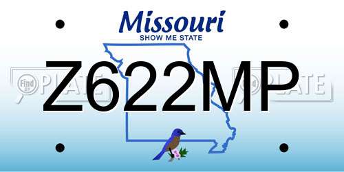 Z622MP Missouri License Plate