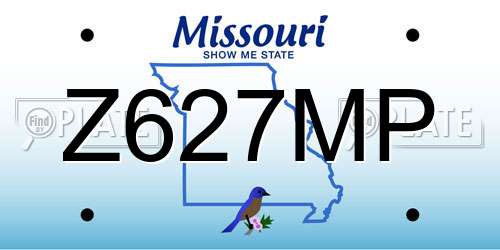 Z627MP Missouri License Plate