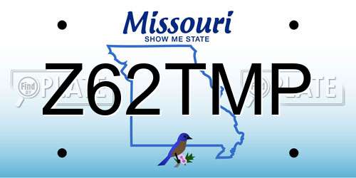 Z62TMP Missouri License Plate