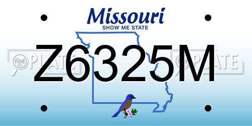 Z6325M Missouri License Plate