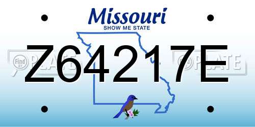 Z64217E Missouri License Plate