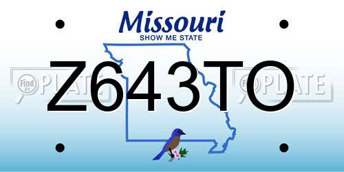 Z643TO Missouri License Plate