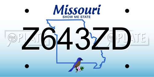 Z643ZD Missouri License Plate