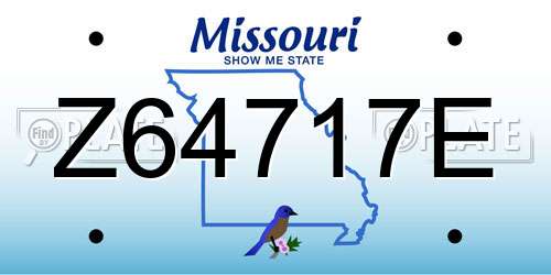 Z64717E Missouri License Plate