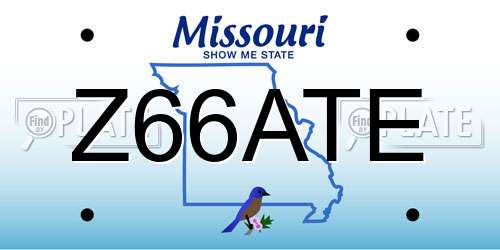 Z66ATE Missouri License Plate