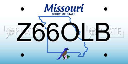 Z66OLB Missouri License Plate