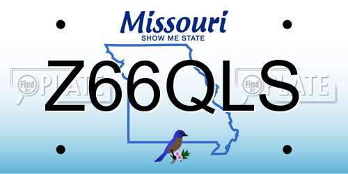Z66QLS Missouri License Plate