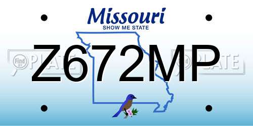 Z672MP Missouri License Plate