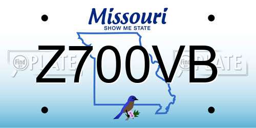 Z700VB Missouri License Plate
