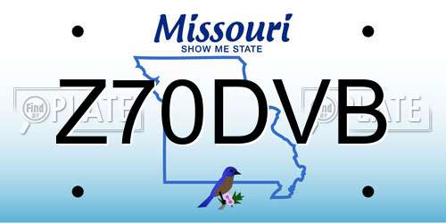 Z70DVB Missouri License Plate