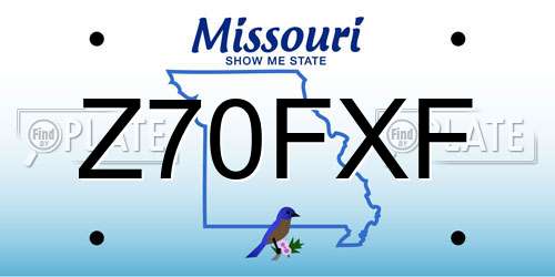 Z70FXF Missouri License Plate