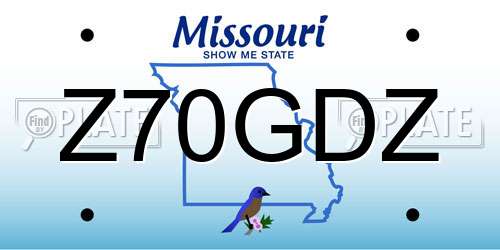 Z70GDZ Missouri License Plate