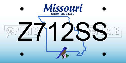 Z712SS Missouri License Plate