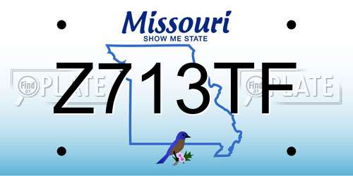 Z713TF Missouri License Plate