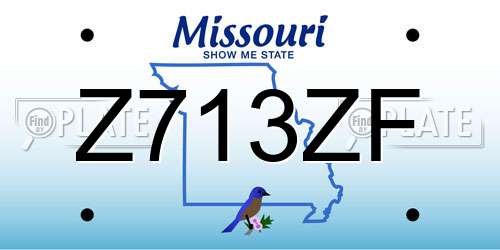 Z713ZF Missouri License Plate