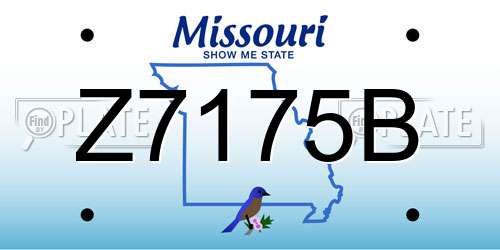 Z7175B Missouri License Plate