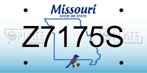 Z7175S Missouri License Plate