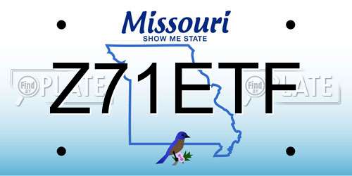 Z71ETF Missouri License Plate