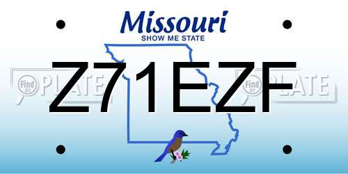 Z71EZF Missouri License Plate