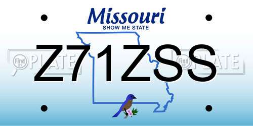 Z71ZSS Missouri License Plate