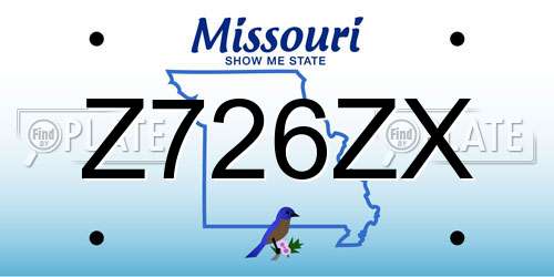 Z726ZX Missouri License Plate