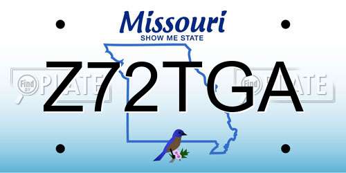 Z72TGA Missouri License Plate