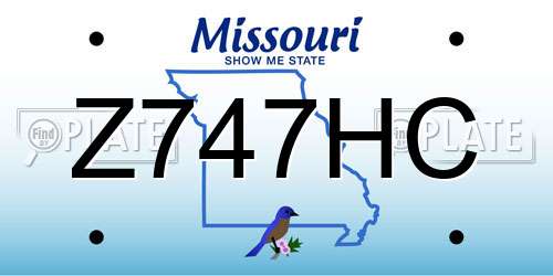 Z747HC Missouri License Plate