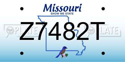 Z7482T Missouri License Plate