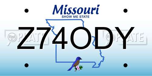 Z74ODY Missouri License Plate