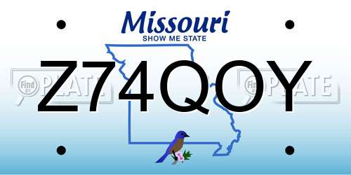 Z74QOY Missouri License Plate