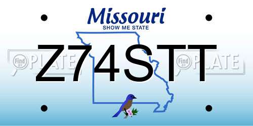 Z74STT Missouri License Plate