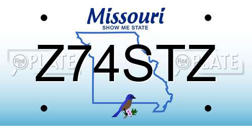 Z74STZ Missouri License Plate