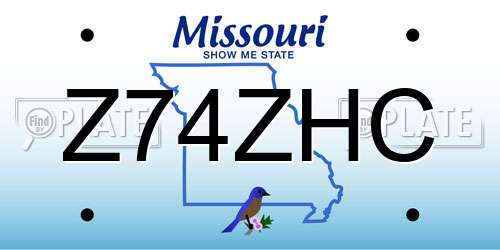 Z74ZHC Missouri License Plate
