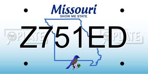 Z751ED Missouri License Plate