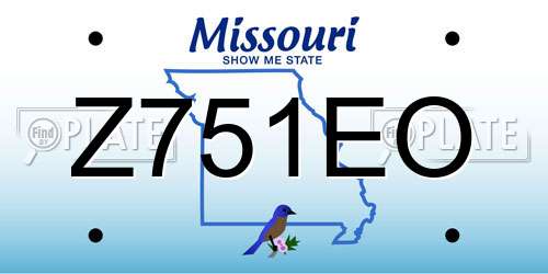 Z751EO Missouri License Plate