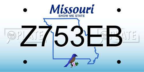 Z753EB Missouri License Plate