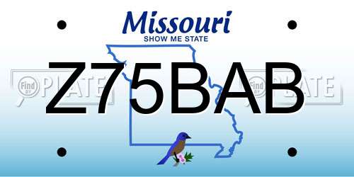 Z75BAB Missouri License Plate