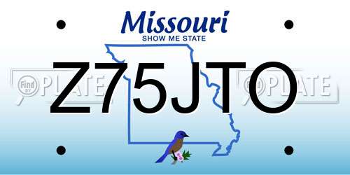 Z75JTO Missouri License Plate