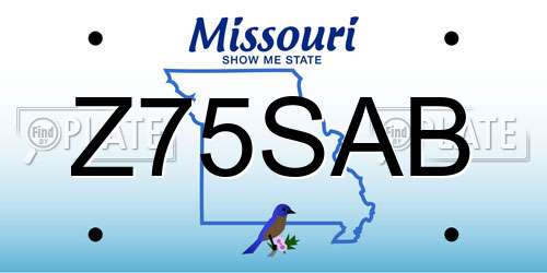 Z75SAB Missouri License Plate