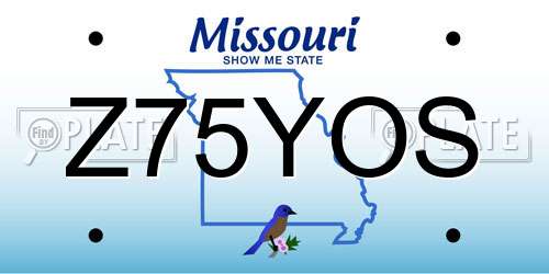 Z75YOS Missouri License Plate