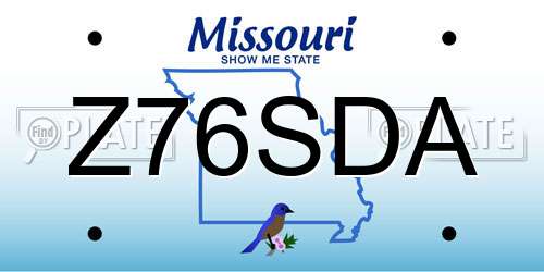 Z76SDA Missouri License Plate