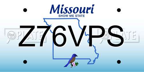 Z76VPS Missouri License Plate