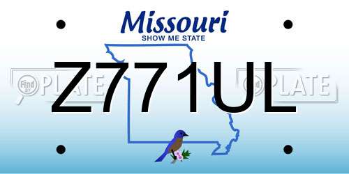 Z771UL Missouri License Plate