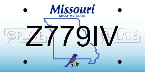Z779IV Missouri License Plate