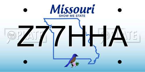 Z77HHA Missouri License Plate